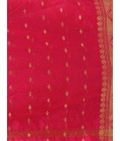 DESH BIDESH Women`s Bengal Cotton Silk Pure Handloom Cotton Saree Kohinoor Work With Blouse Piece(Pink)